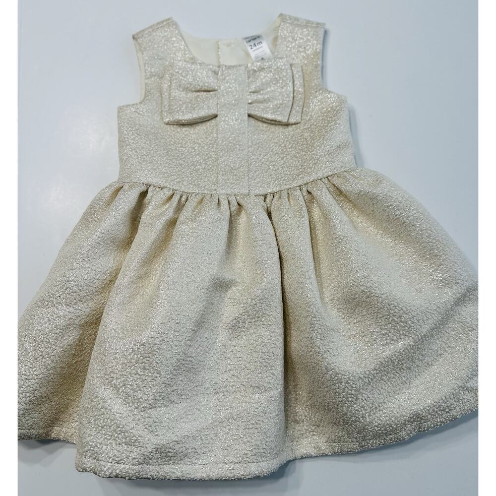 Carter’s Baby Girl 24 Months Shimmery Sparkly Gold Fancy Dress